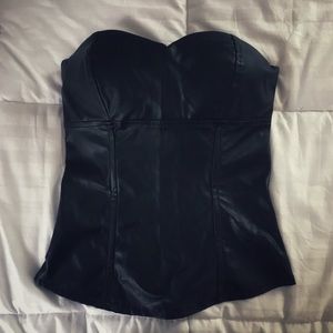 Charlotte Russe Faux Leather Bustier Corset Top